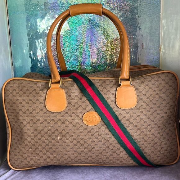 Gucci Handbags - Gucci Large Monogram Duffle Vintage Luggage Bag s56
